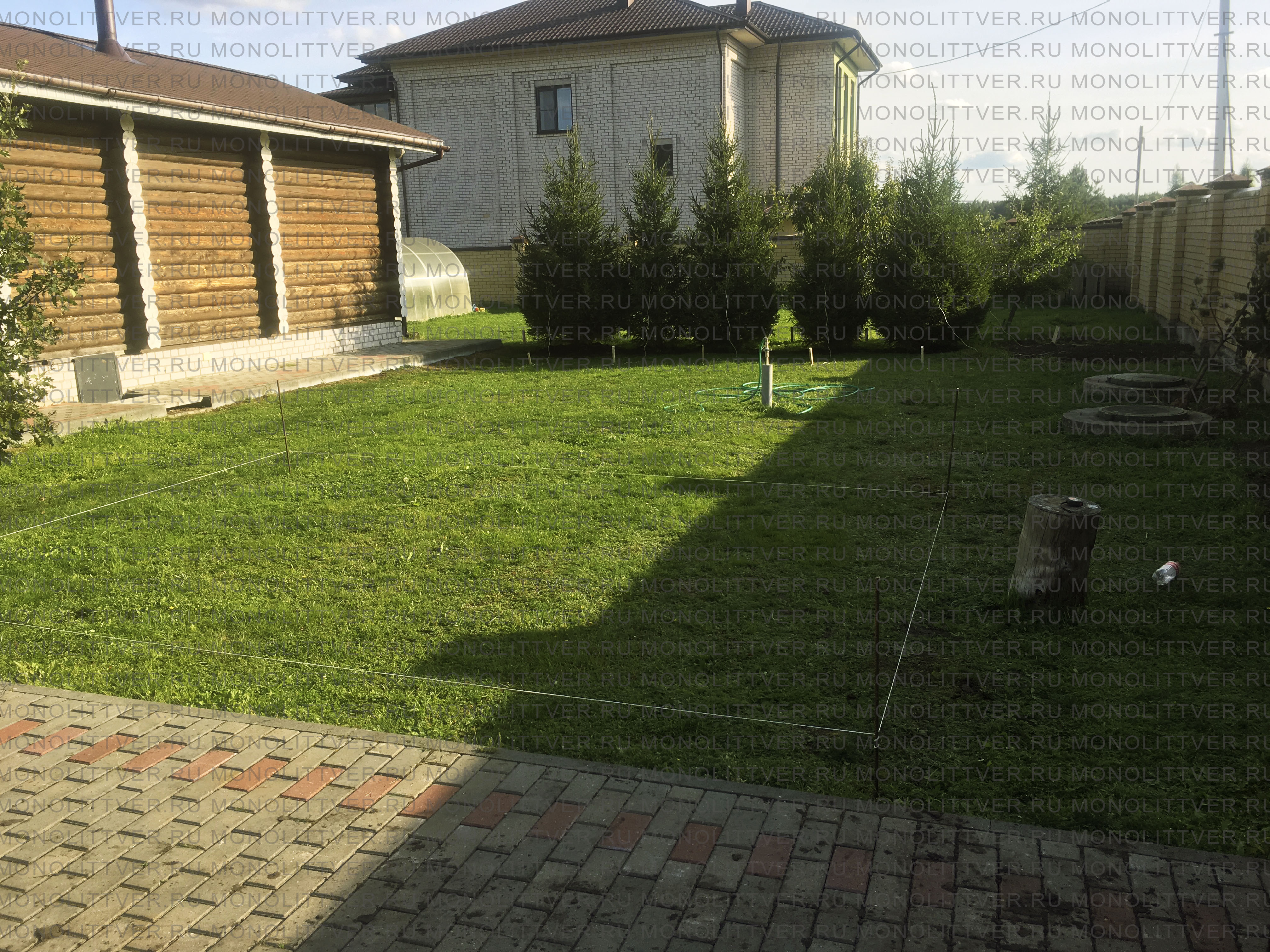 Разметка осевых линий для устройства монолитной плиты